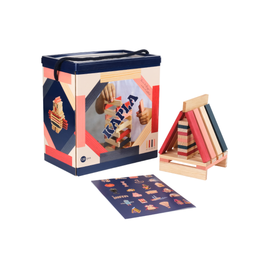 Coffret Kapla couleur rouge/orange avec livre Kapla : King Jouet,  Planchettes et construction en bois Kapla - Jeux de construction